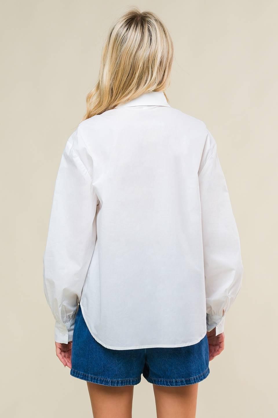 Refined Breeze Button-Up Top from KADOU Boutique
