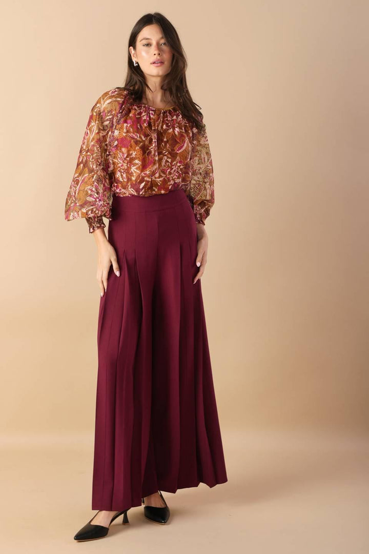 SUNSET STROLL WOVEN TOP