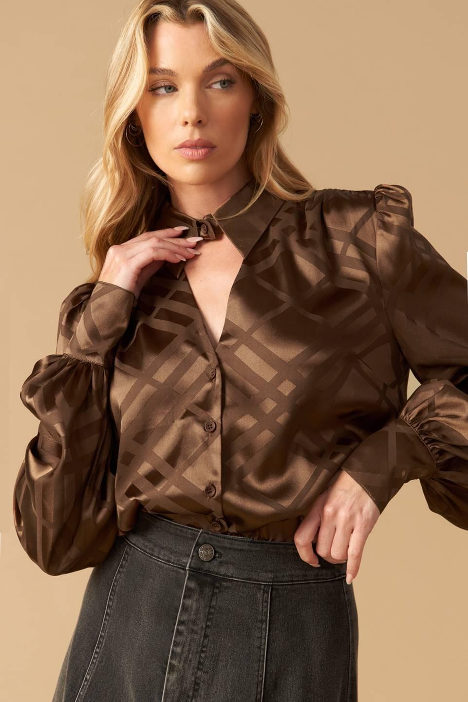 The Art of Balance Woven Satin Top from KADOU Boutique