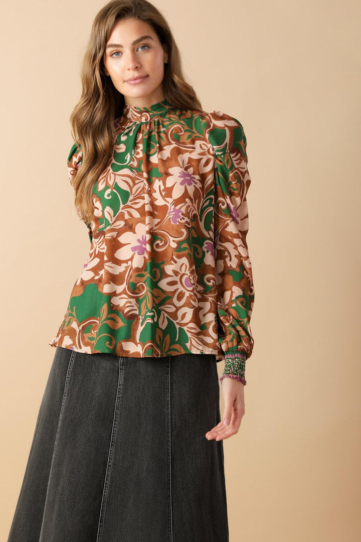 Brewed Bliss Woven Top from KADOU Boutique