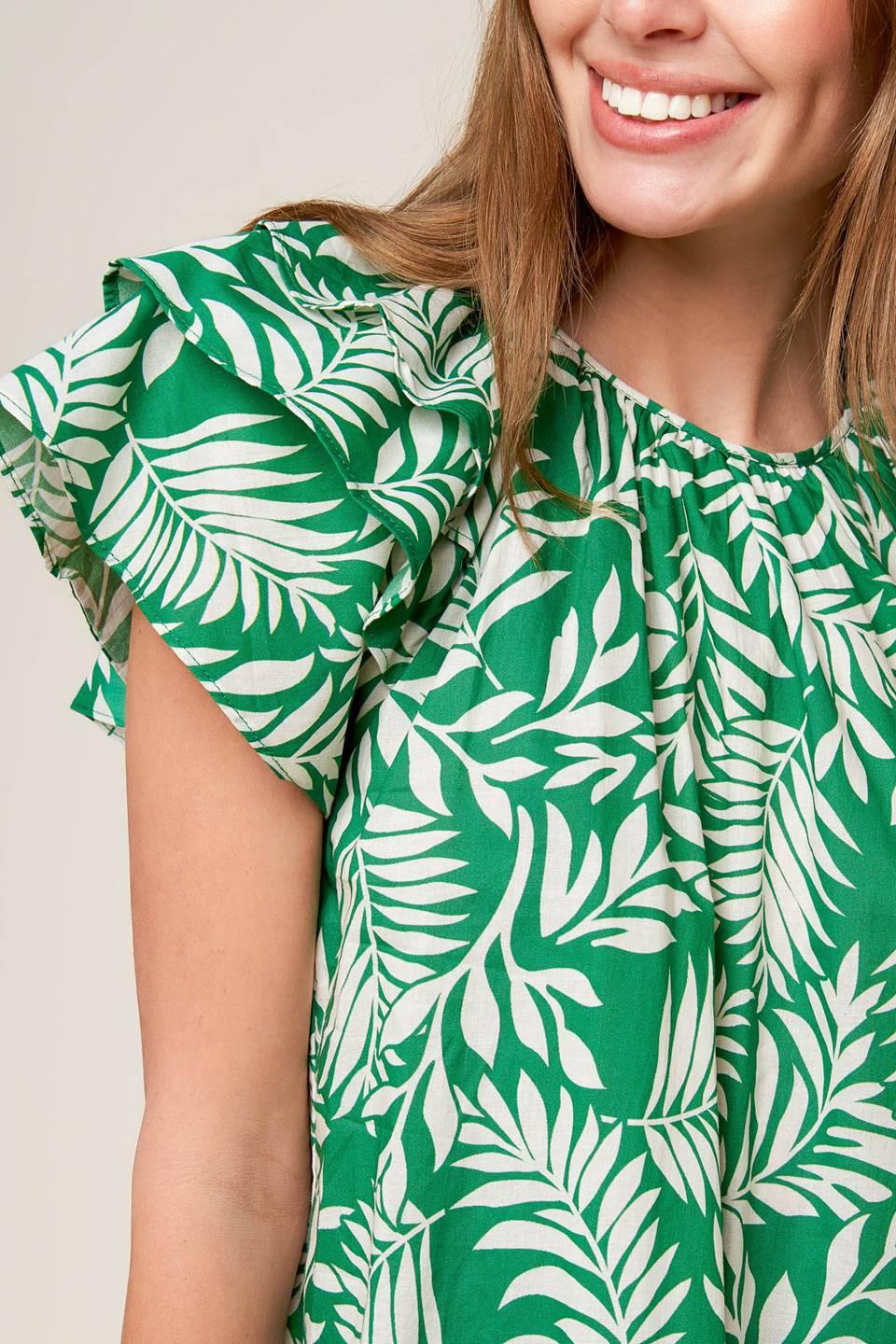 Roaming Around Green Woven Top from KADOU Boutique