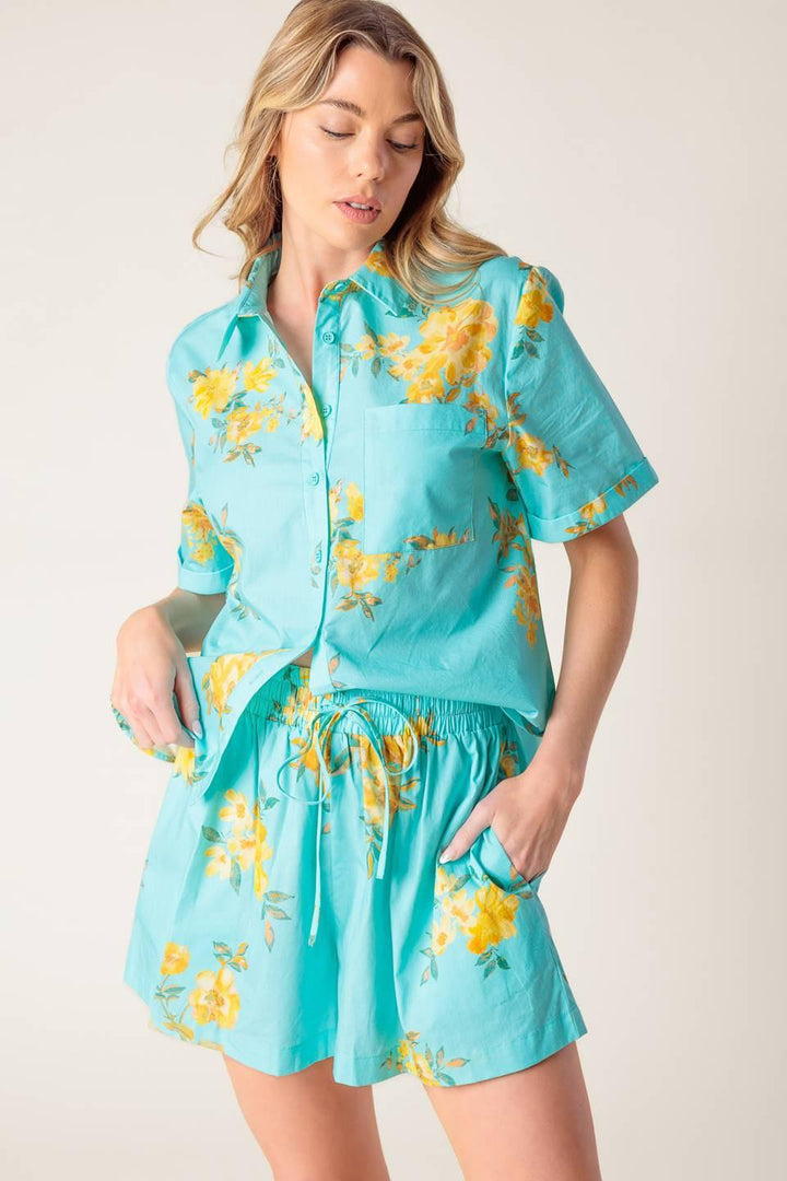 Treasured Times Woven Top and Short Set from KADOU Boutique