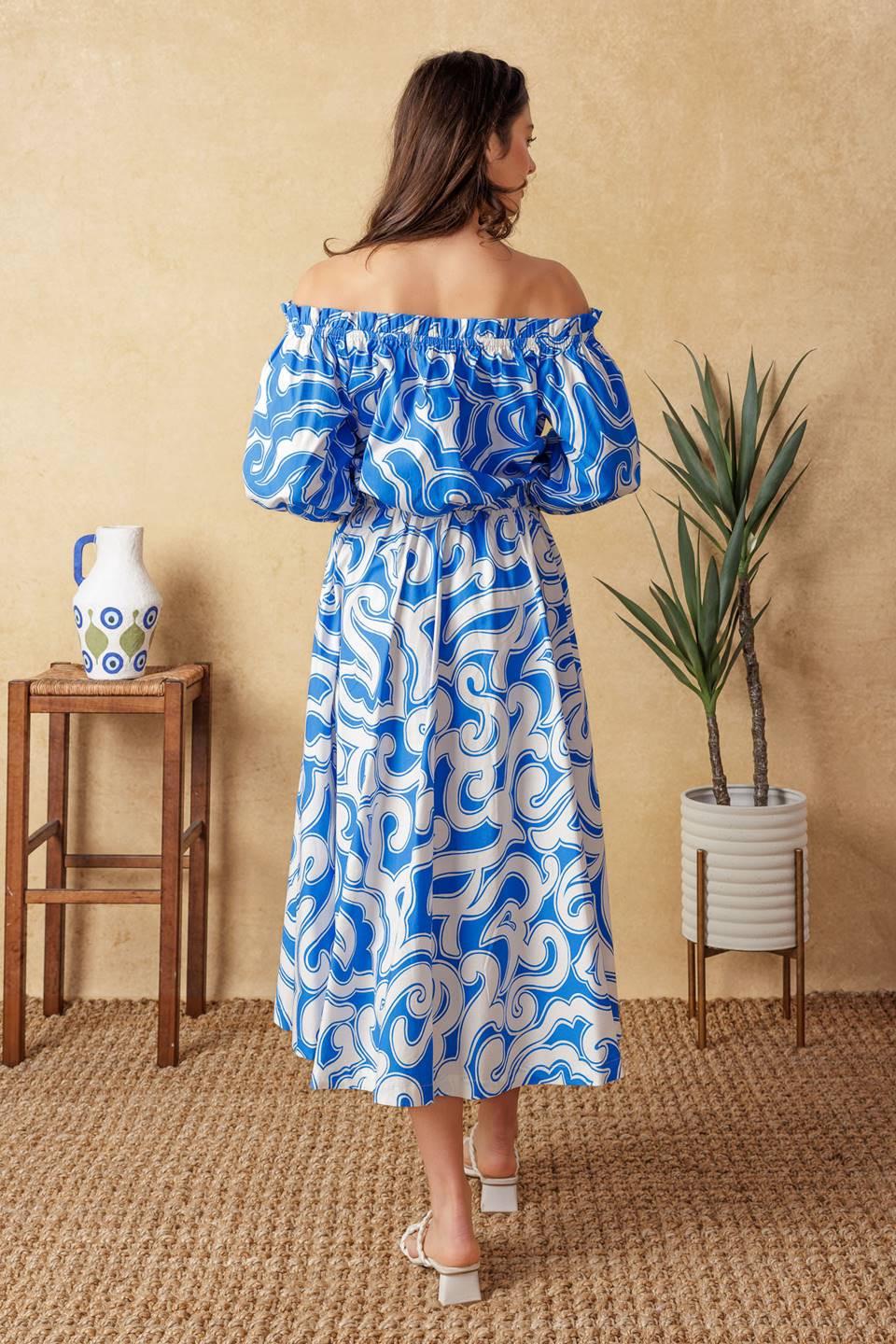 Sunset Sashay Blue Top and Skirt Set from KADOU Boutique