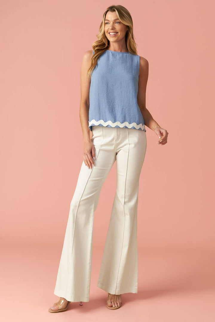 DRIFTING CURRENTS WOVEN TOP