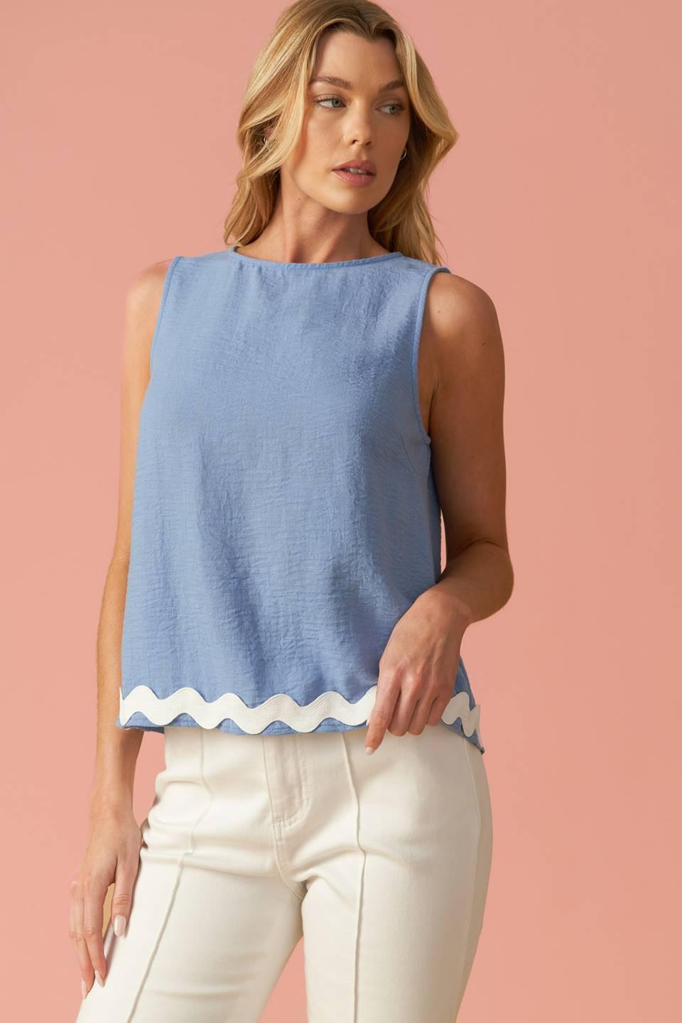 Drifting Currents Woven Top from KADOU Boutique