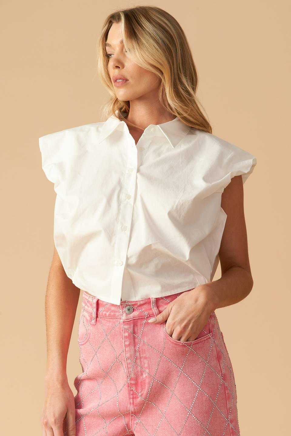 Creating Memories Woven Crop Top from KADOU Boutique