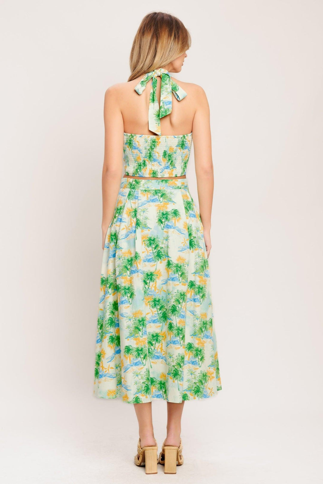 Picture Perfect Woven Top and Skirt Set from KADOU Boutique