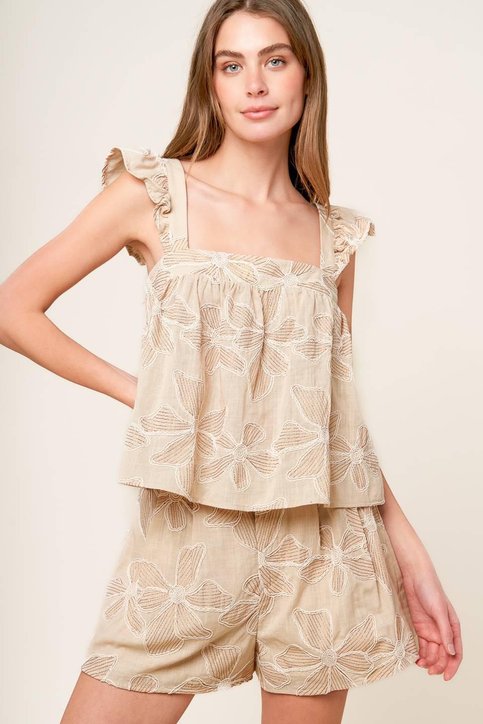 Darcy Dream Woven Top and Shorts Set from KADOU Boutique