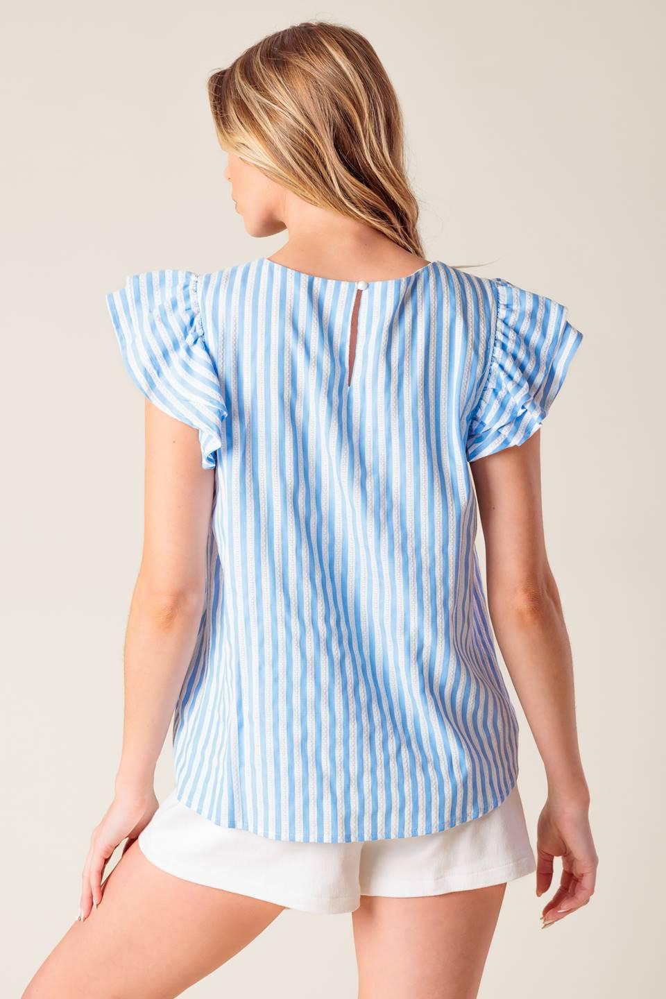 Sweet Harmony Blue Woven Top from KADOU Boutique