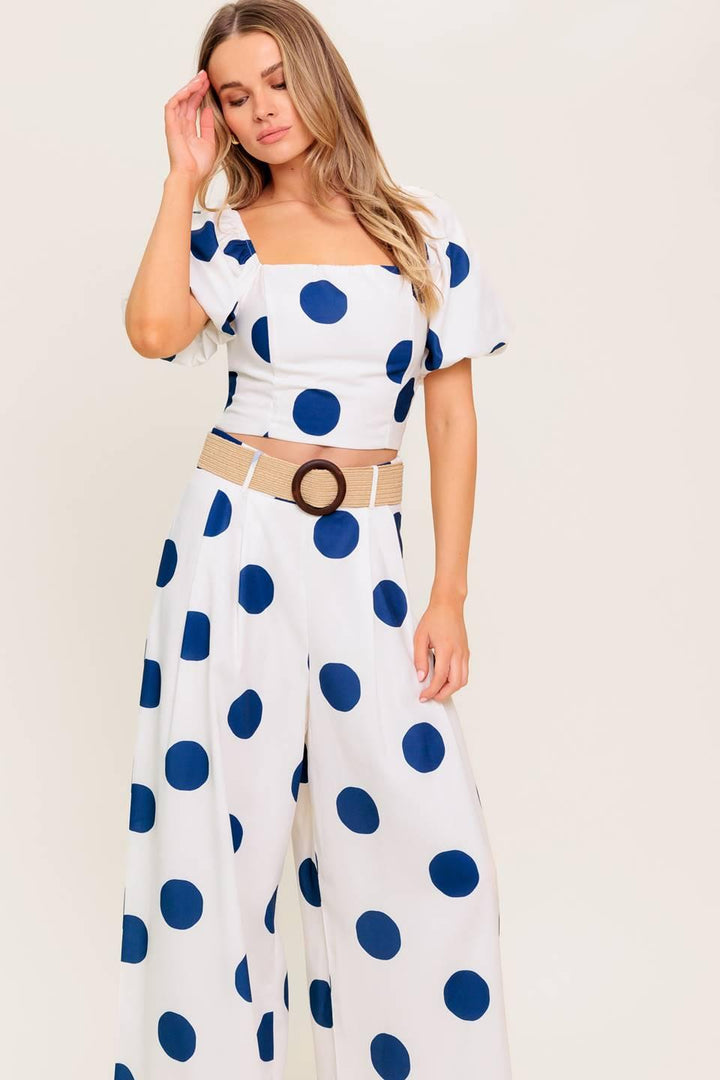 Coconut Kiss Navy Top and Pant Set from KADOU Boutique