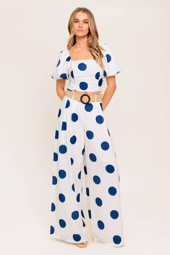 Coconut Kiss Navy Top and Pant Set from KADOU Boutique