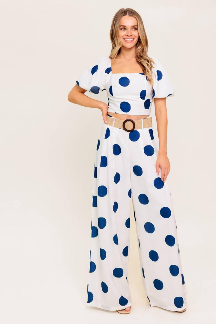 Coconut Kiss Navy Top and Pant Set from KADOU Boutique