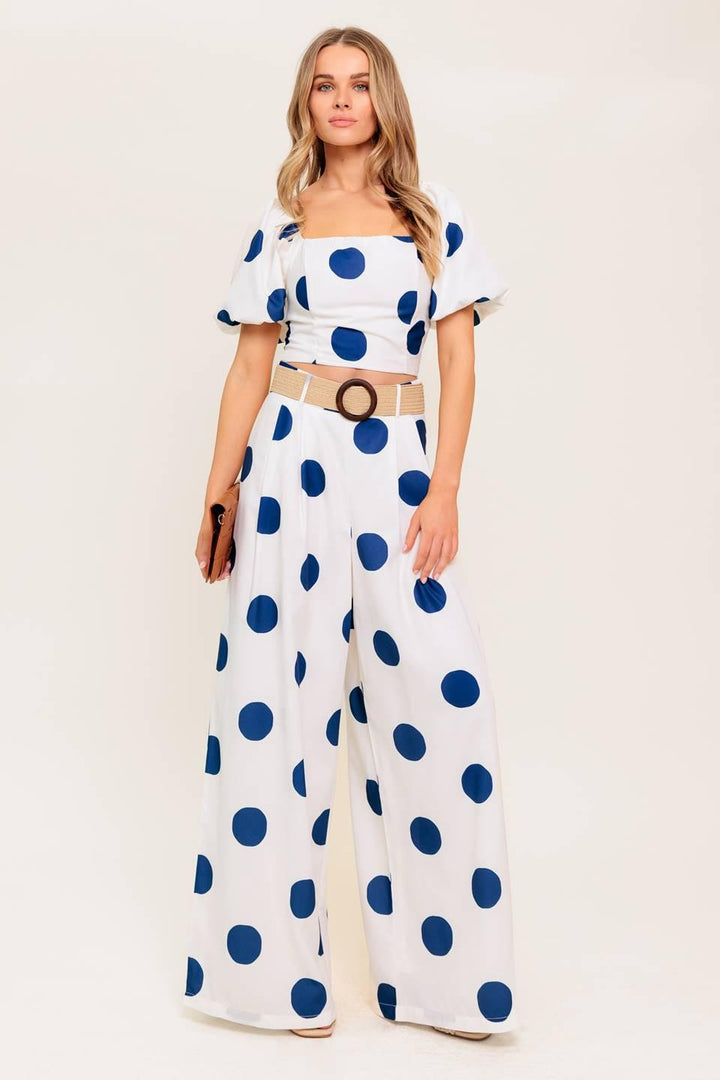 Coconut Kiss Navy Top and Pant Set from KADOU Boutique