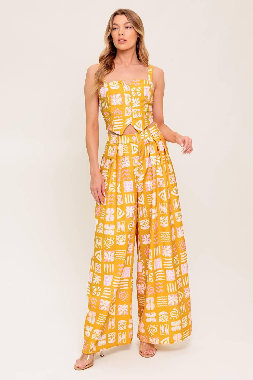 Pretty Meadow Woven Top and Pant Set from KADOU Boutique