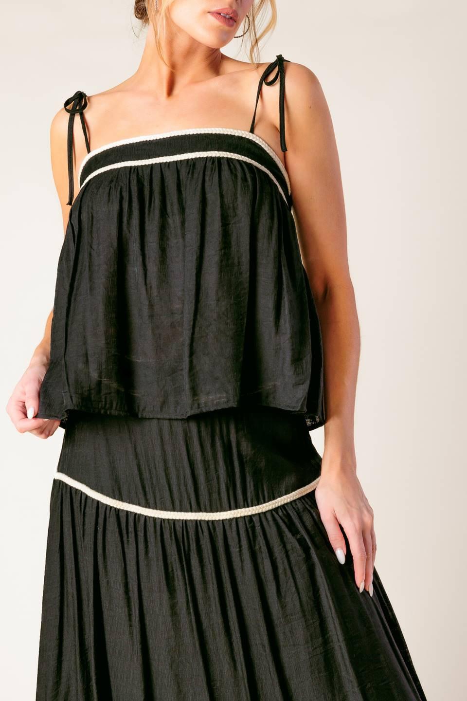 Divide and Contour Woven Top and Skirt Set from KADOU Boutique