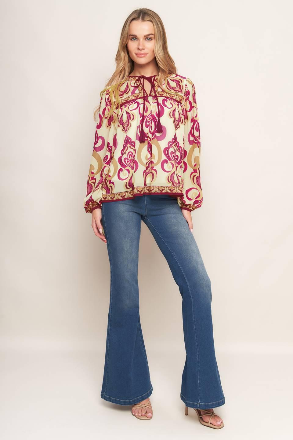 Fusion Groove Woven Top from KADOU Boutique