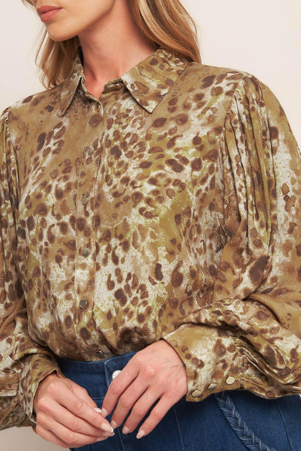 Wild Luxe Taupe Woven Top from KADOU Boutique