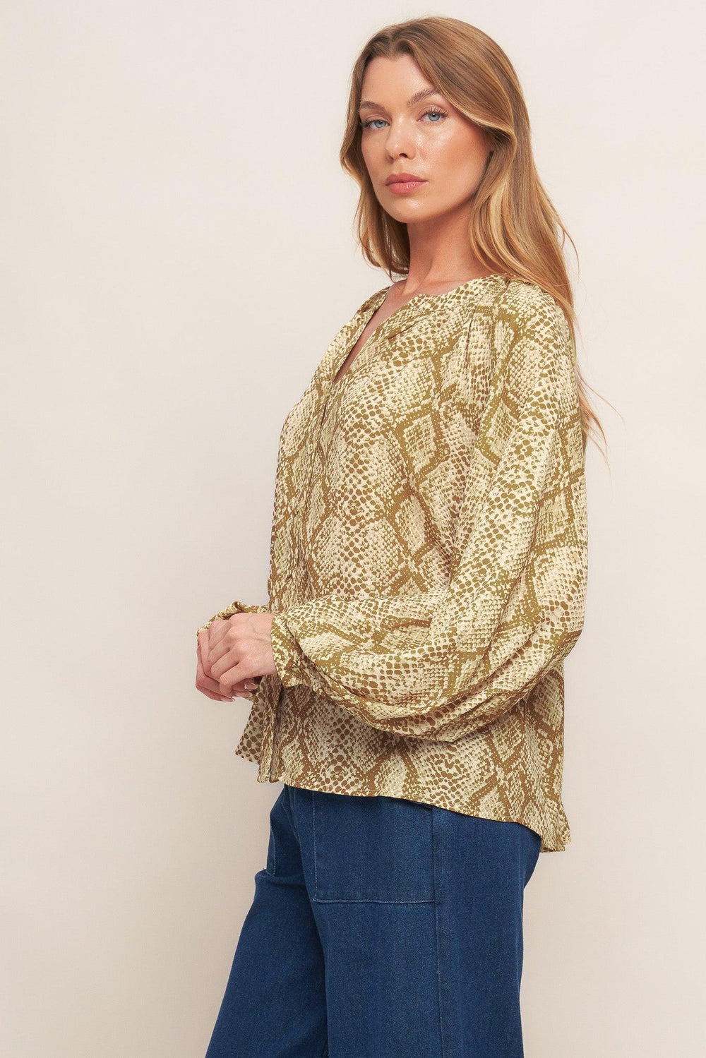 Retro Chic Taupe Woven Top from KADOU Boutique