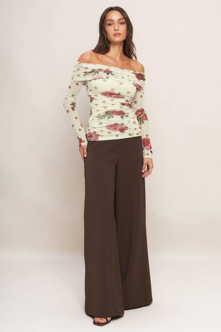 CREAM &amp; BLOOM DELIGHT POWER MESH TOP