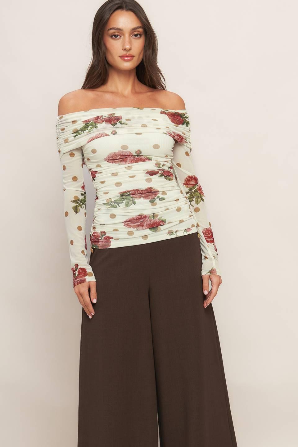 CREAM &amp; BLOOM DELIGHT POWER MESH TOP