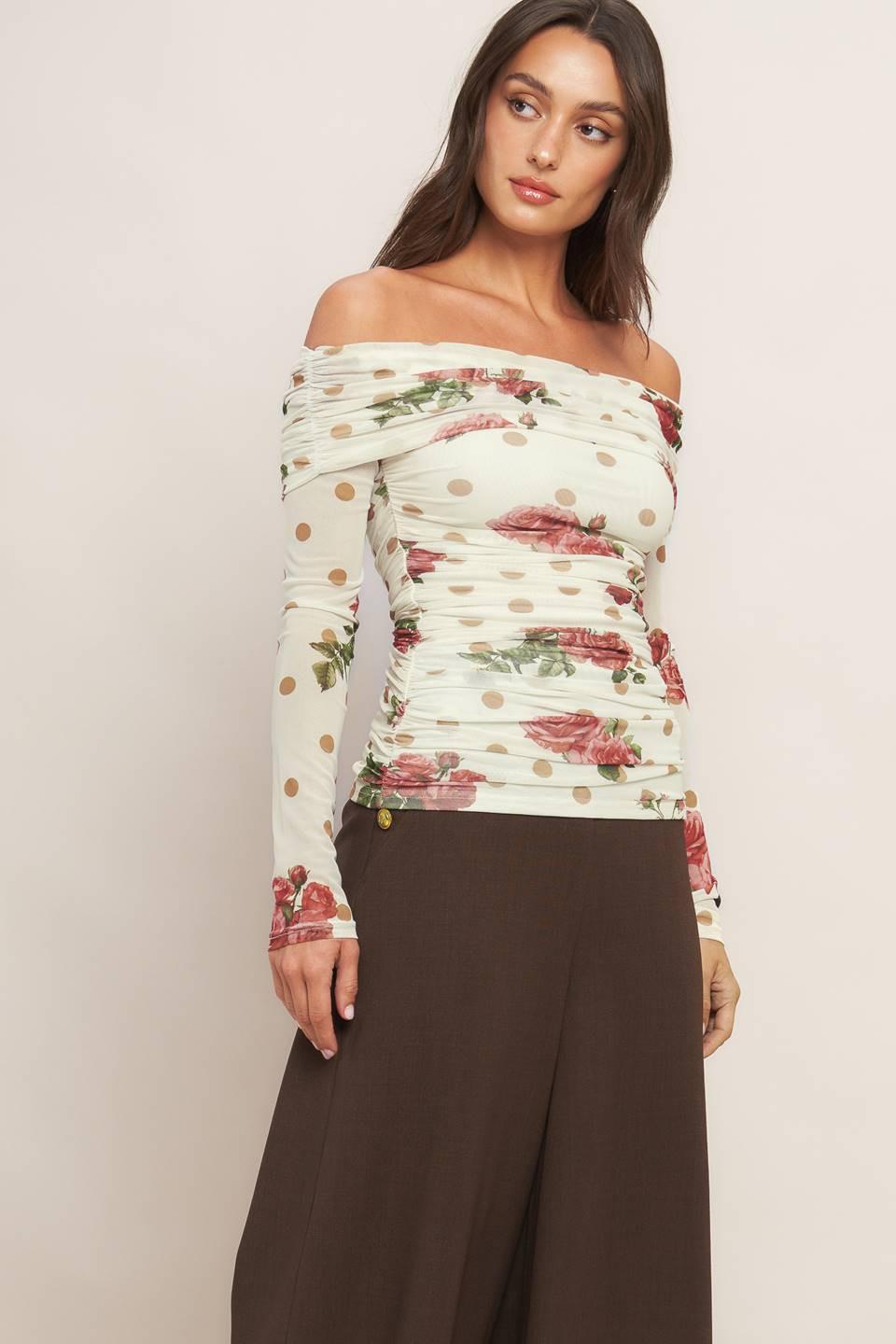 CREAM &amp; BLOOM DELIGHT POWER MESH TOP