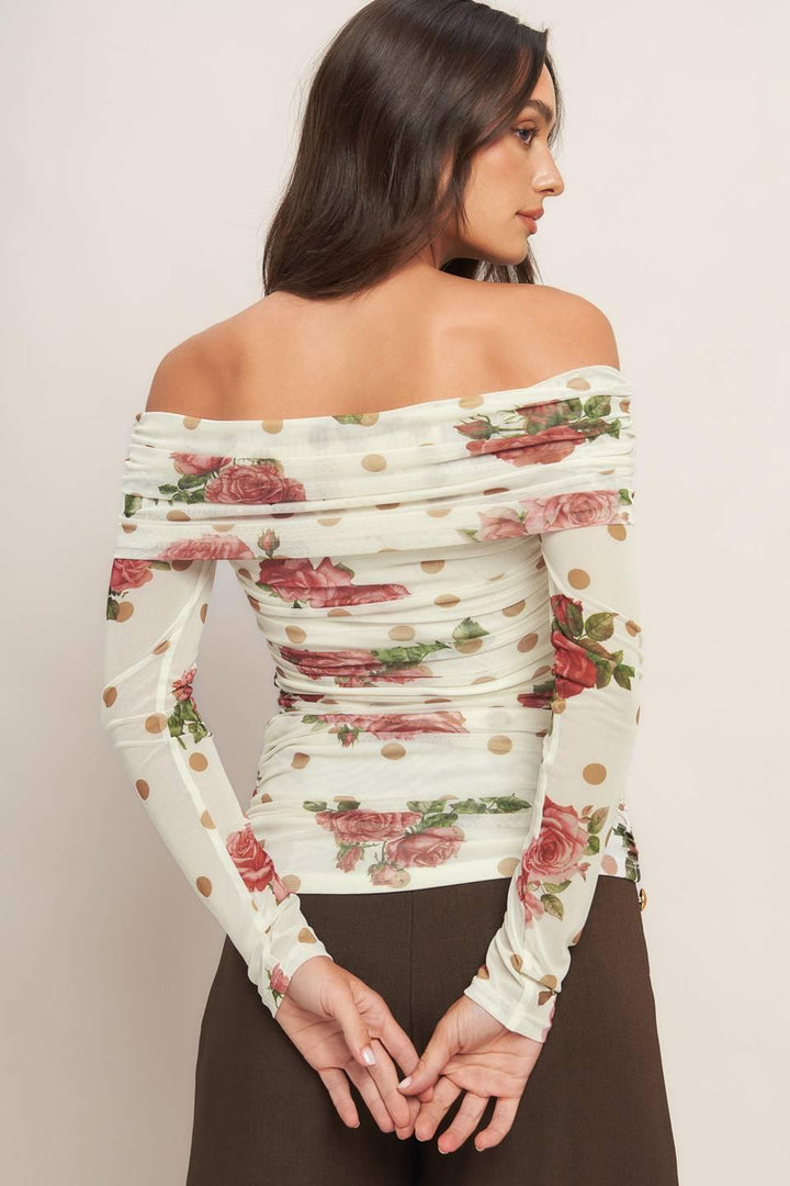 CREAM &amp; BLOOM DELIGHT POWER MESH TOP