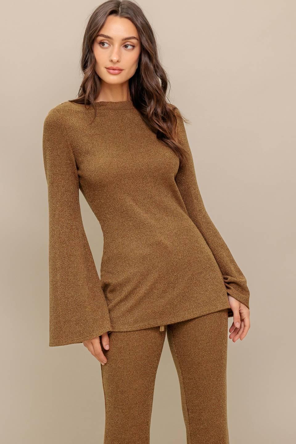 Flare Touch Solid Tunic Top from KADOU Boutique