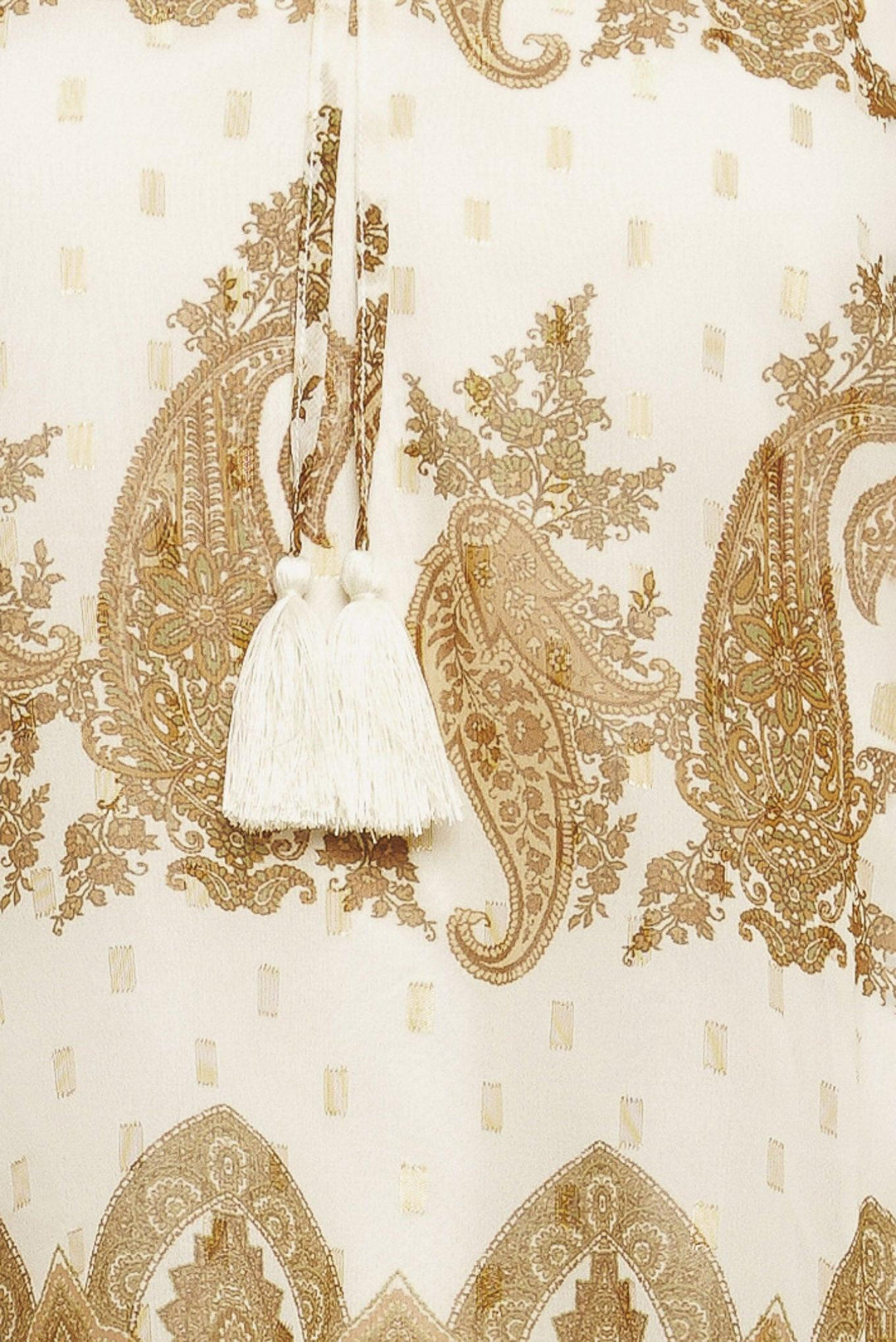MOROCCAN SPICE IVORY WOVEN TOP