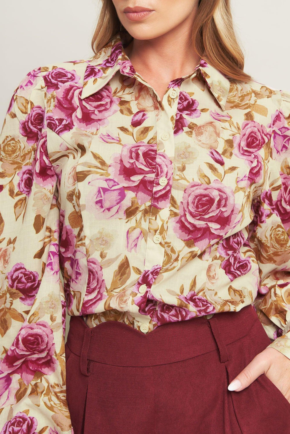Parisian Rose Dream Woven Top from KADOU Boutique