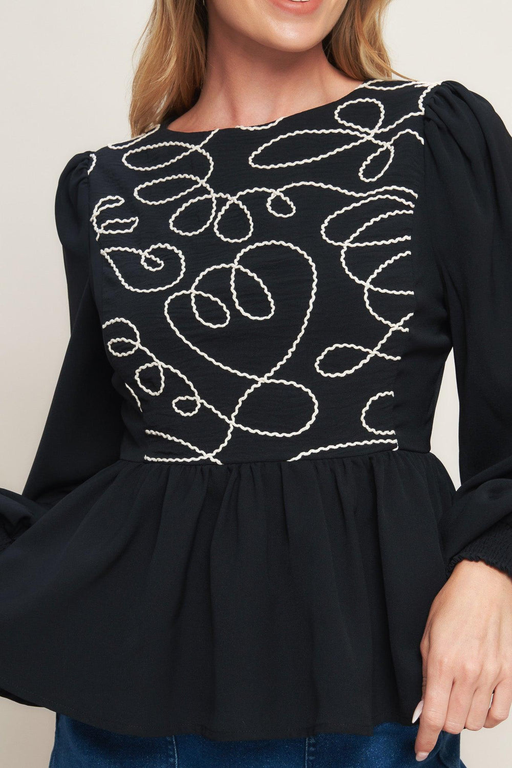 Black Canvas Woven Top from KADOU Boutique