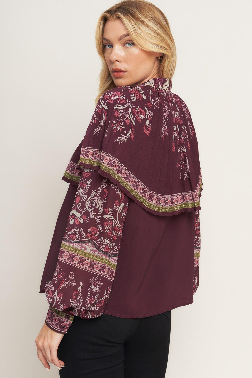 Aztec Cherry Woven Top from KADOU Boutique
