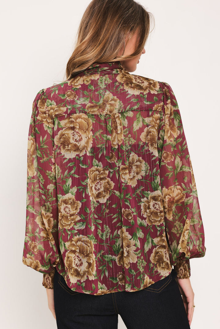 WHISPERING GARDEN WOVEN TOP