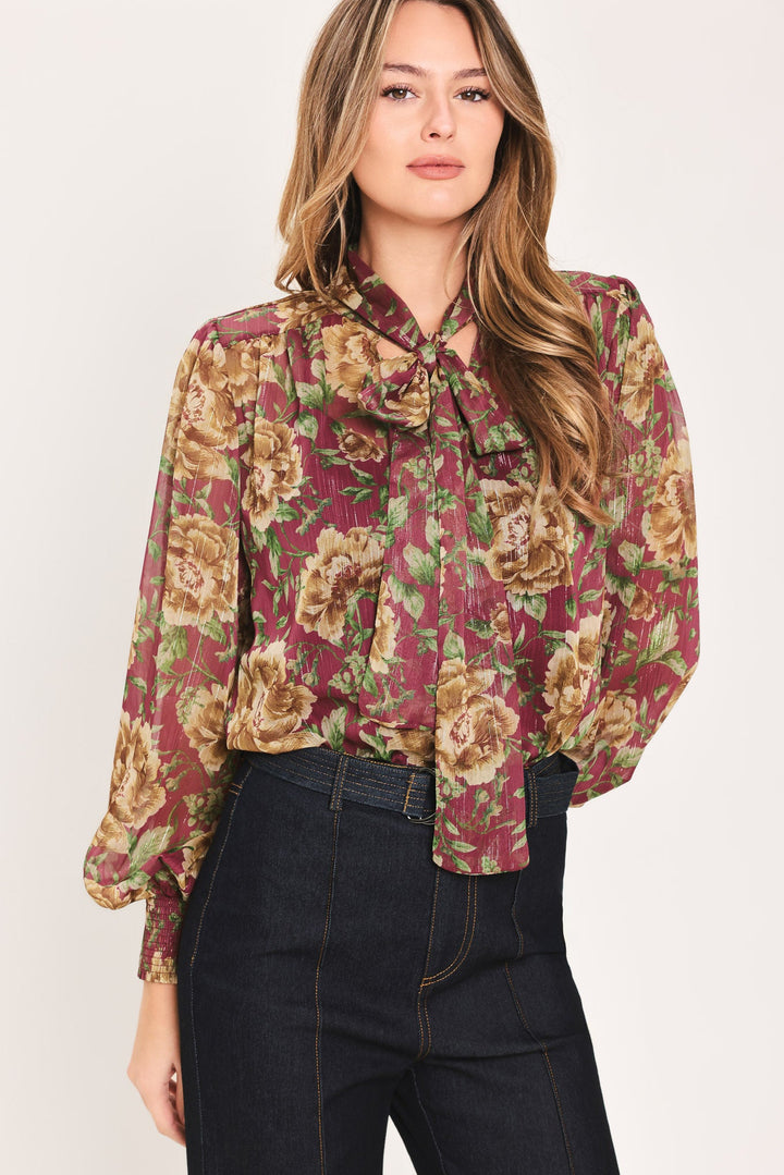 WHISPERING GARDEN WOVEN TOP