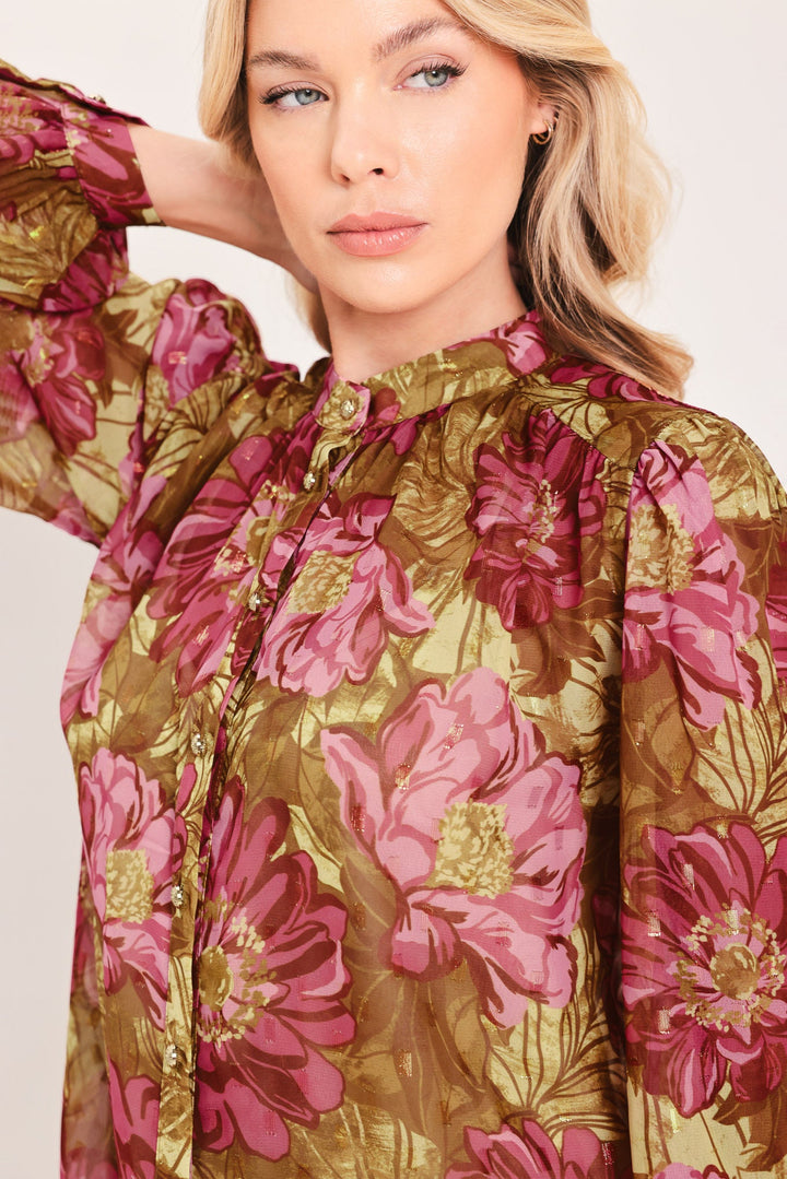 Antique Floral Whisper Woven Top from KADOU Boutique