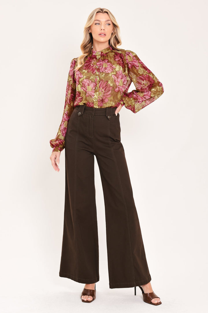 Antique Floral Whisper Woven Top from KADOU Boutique