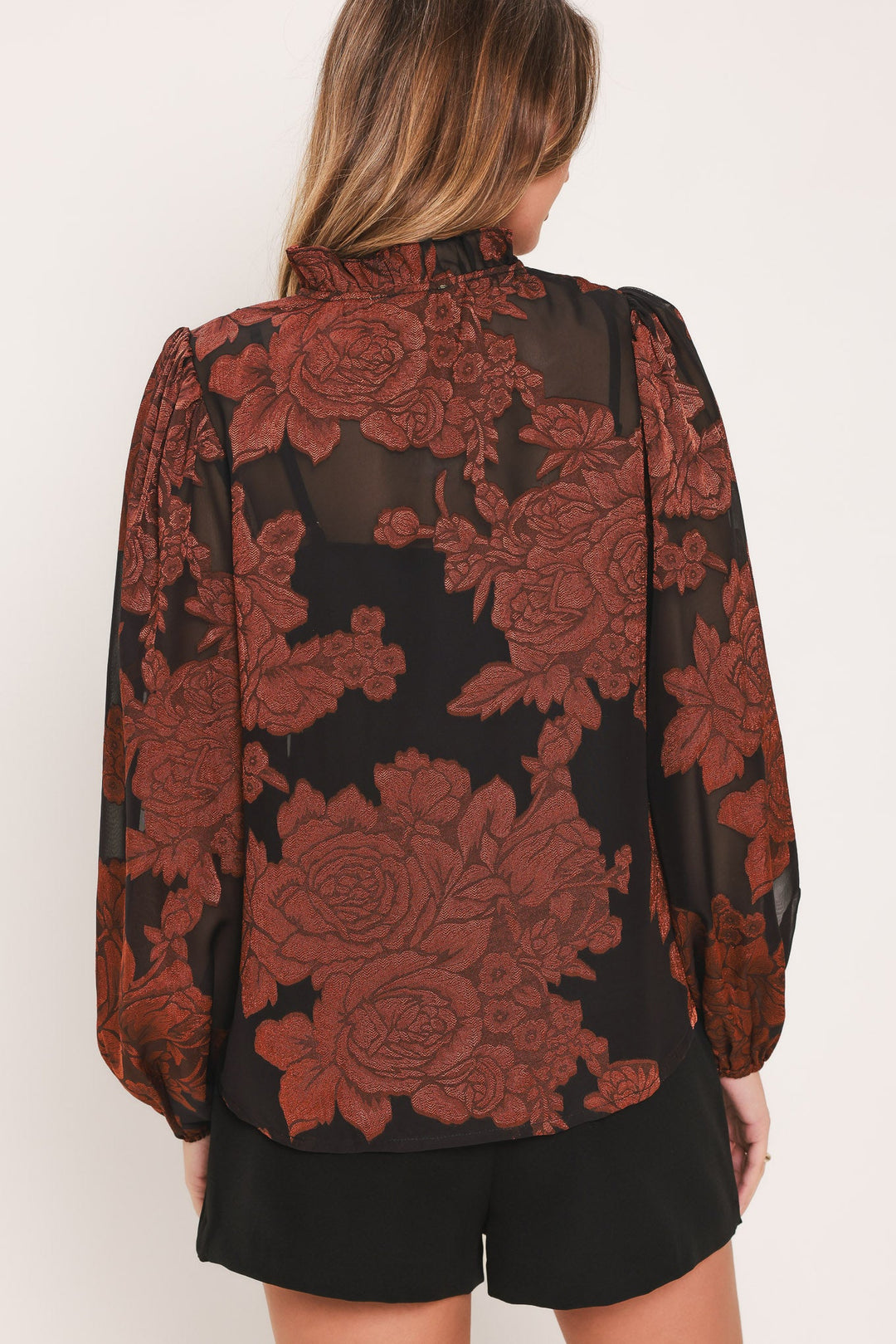 JUST DARK ENOUGH TO FEEL SPECIAL WOVEN TOP