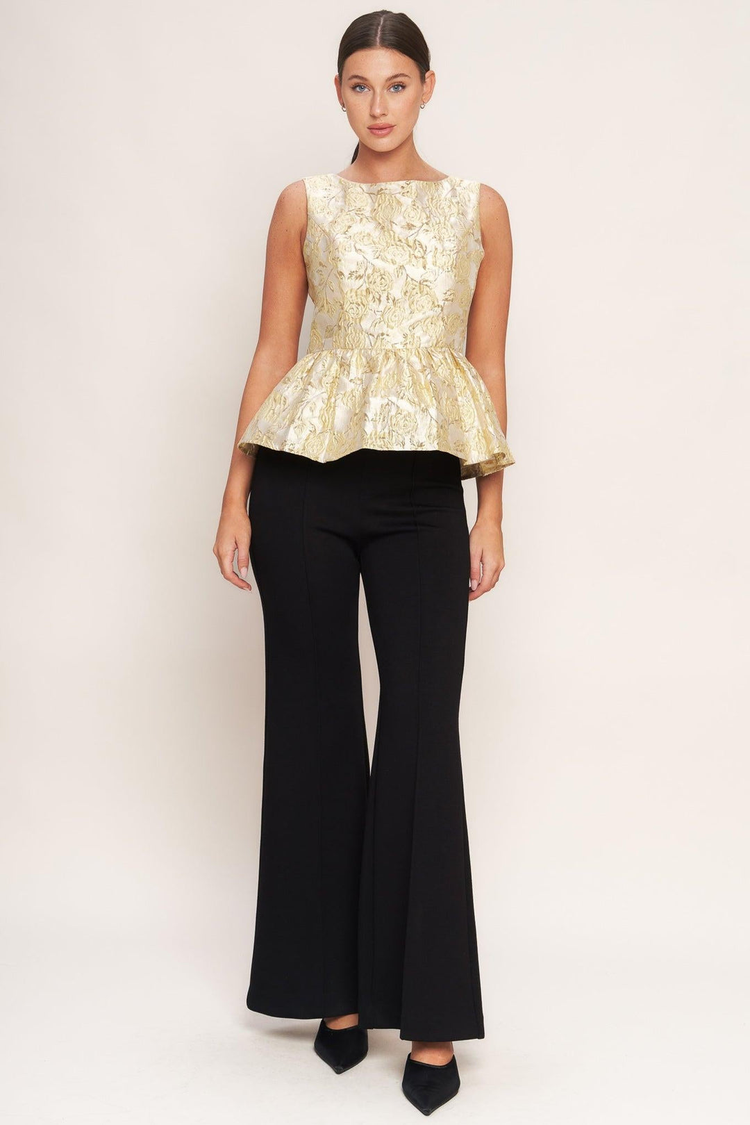 Candlelight Bloom Jacquard Woven Top from KADOU Boutique