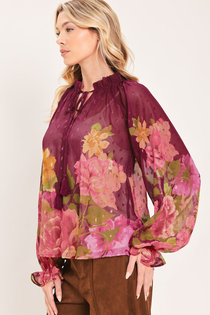 Flora Romantica Woven Top from KADOU Boutique