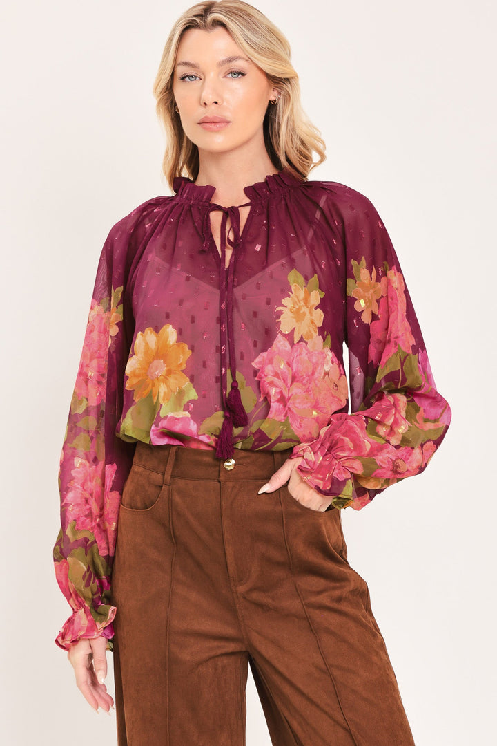 Flora Romantica Woven Top from KADOU Boutique