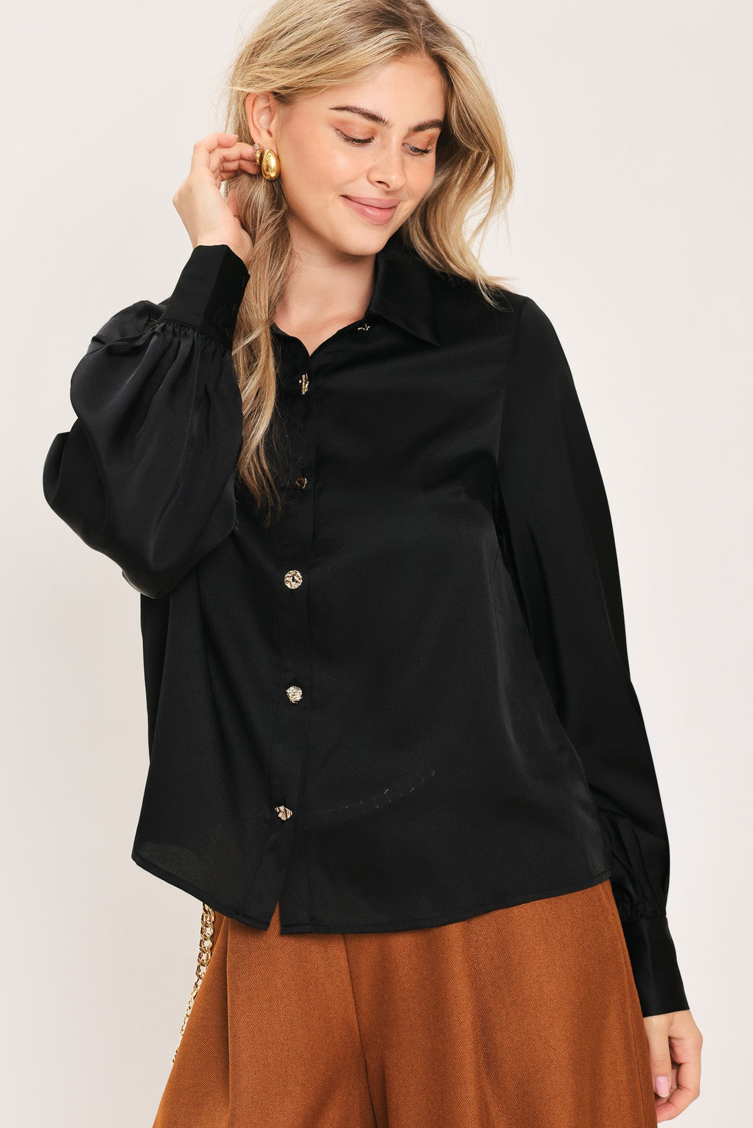 BLACK ORBIT WOVEN TOP