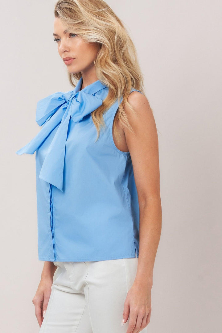 Elegant Sky Woven Top from KADOU Boutique
