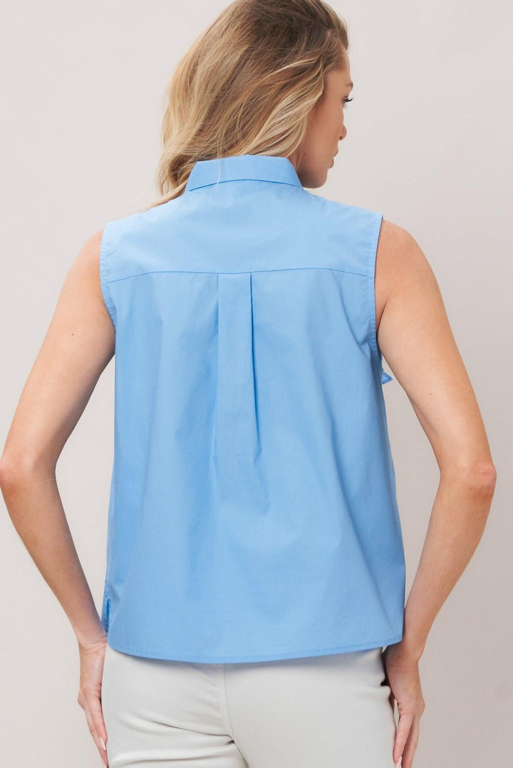 Elegant Sky Woven Top from KADOU Boutique