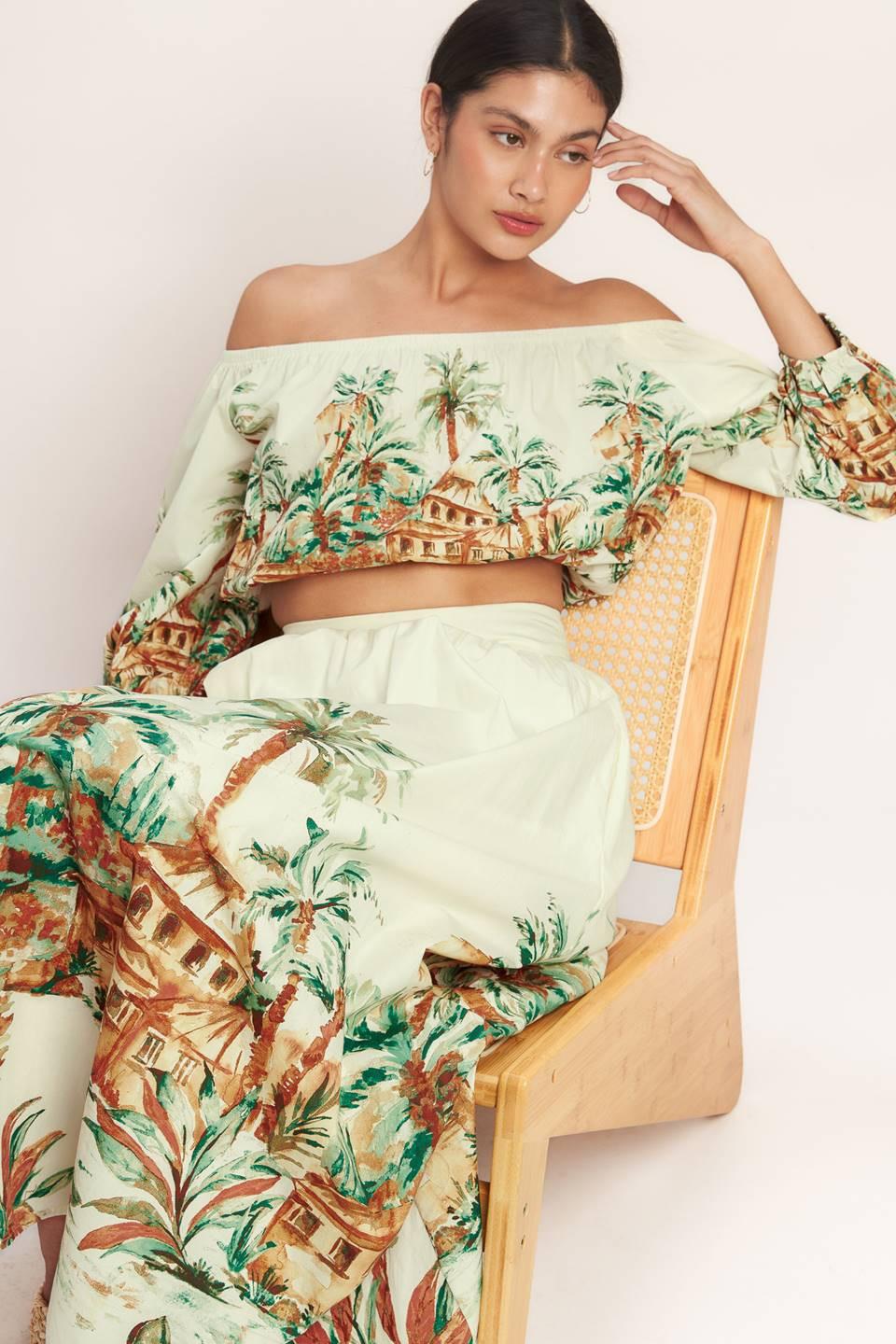 Island Time Only Woven Crop Top from KADOU Boutique