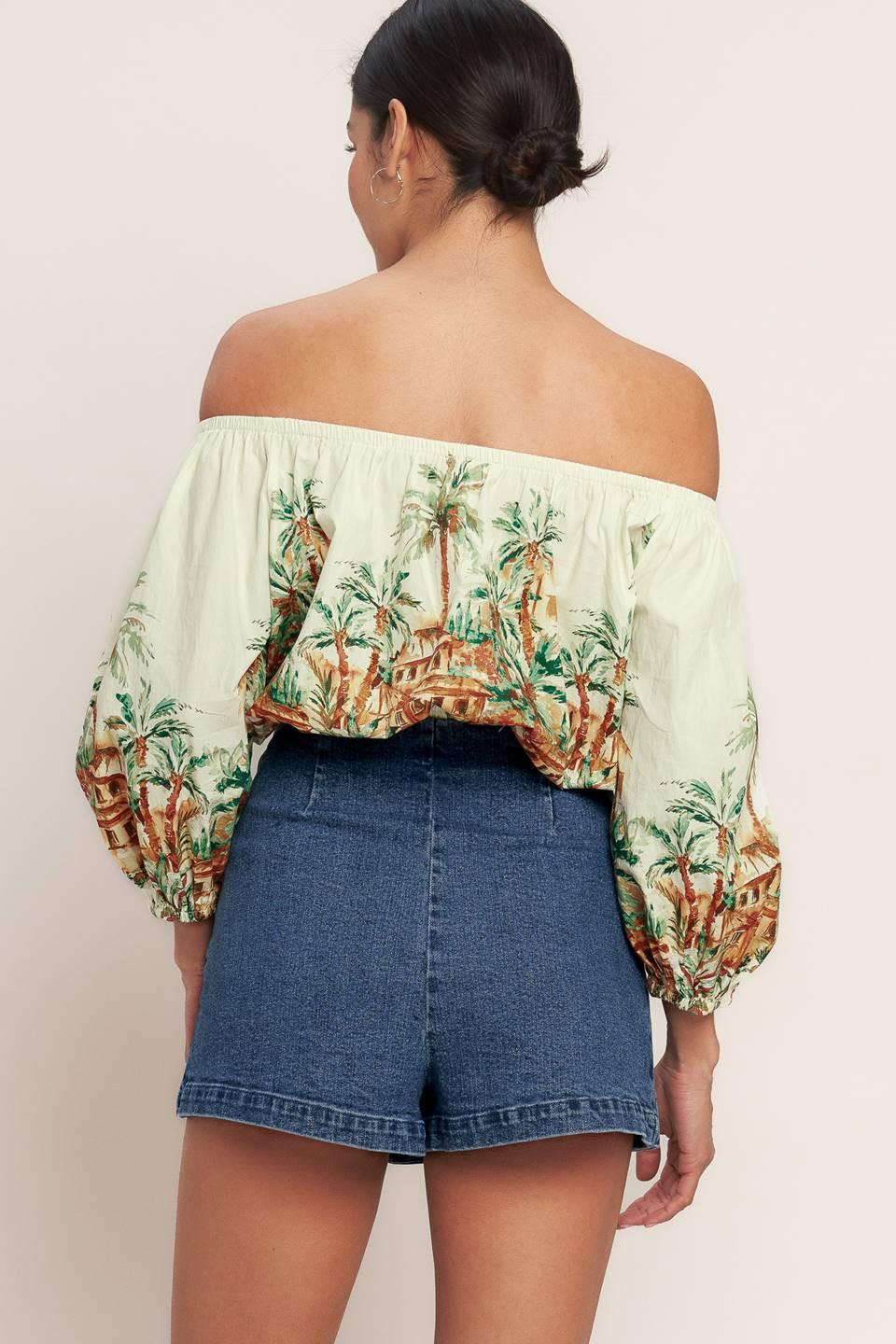 Island Time Only Woven Crop Top from KADOU Boutique