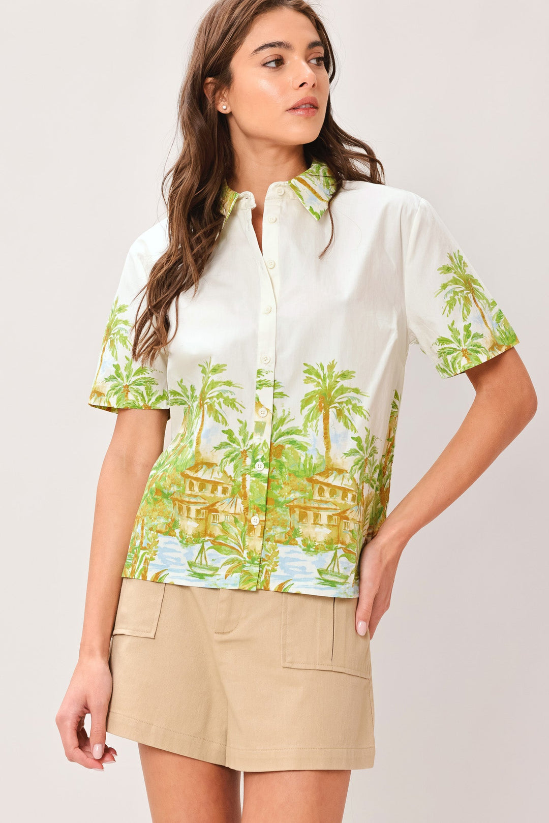 Palm Current Woven Top from KADOU Boutique
