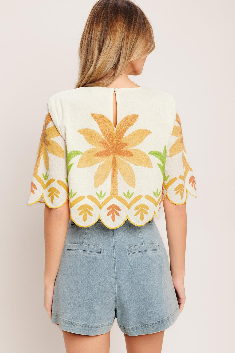 Vintage Island Woven Crop Top from KADOU Boutique