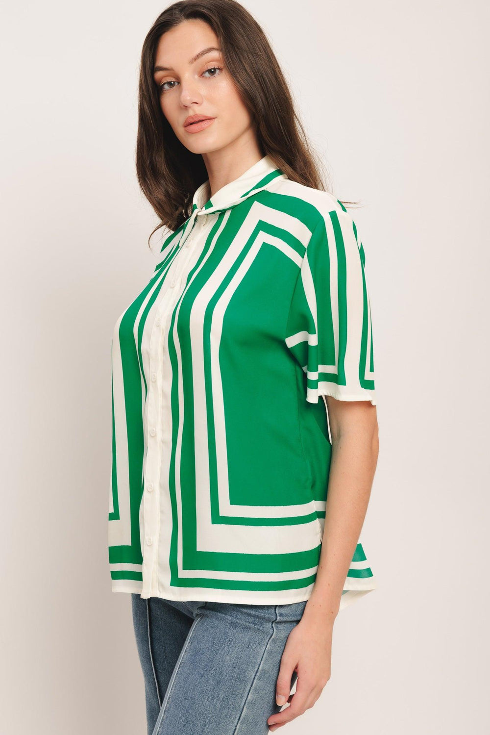 Riviera Stripe Woven Top from KADOU Boutique
