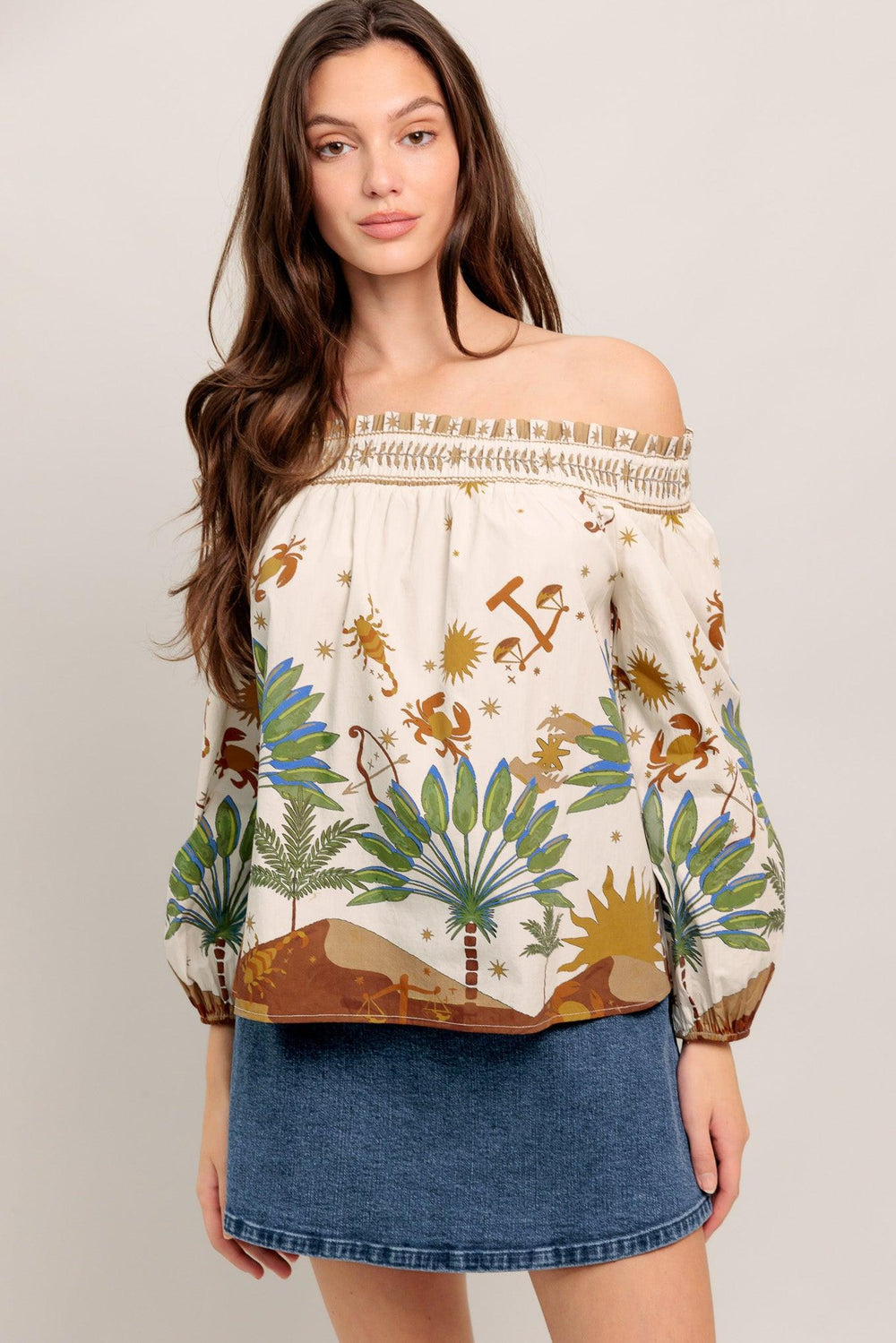 Sunlit Garden Woven Off Shoulder Top from KADOU Boutique