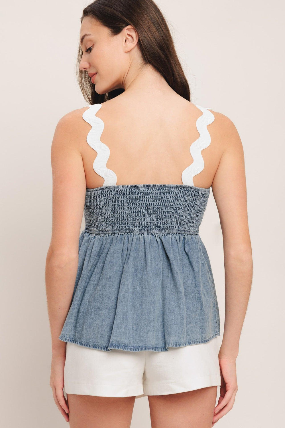 Relaxed Drape Lightweight Denim Top from KADOU Boutique