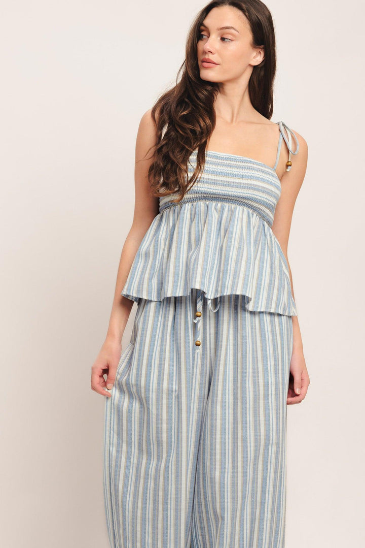 Coastal Day Strip Woven Top from KADOU Boutique